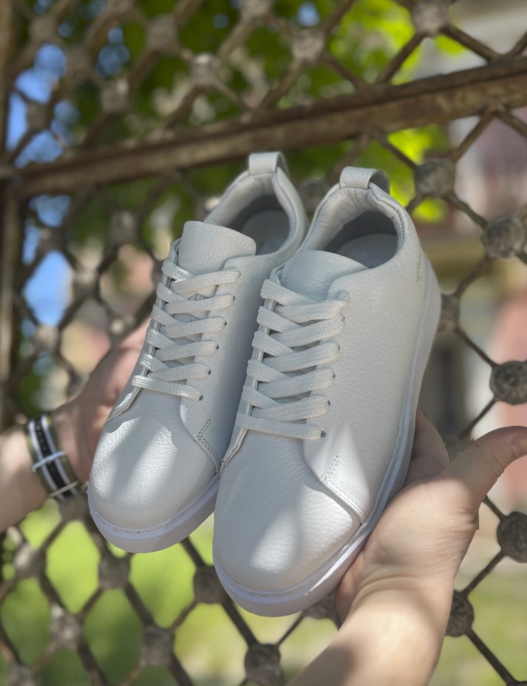 Ανδρικά λευκά δερμάτινα casual Sneakers HG175542W φωτογραφία